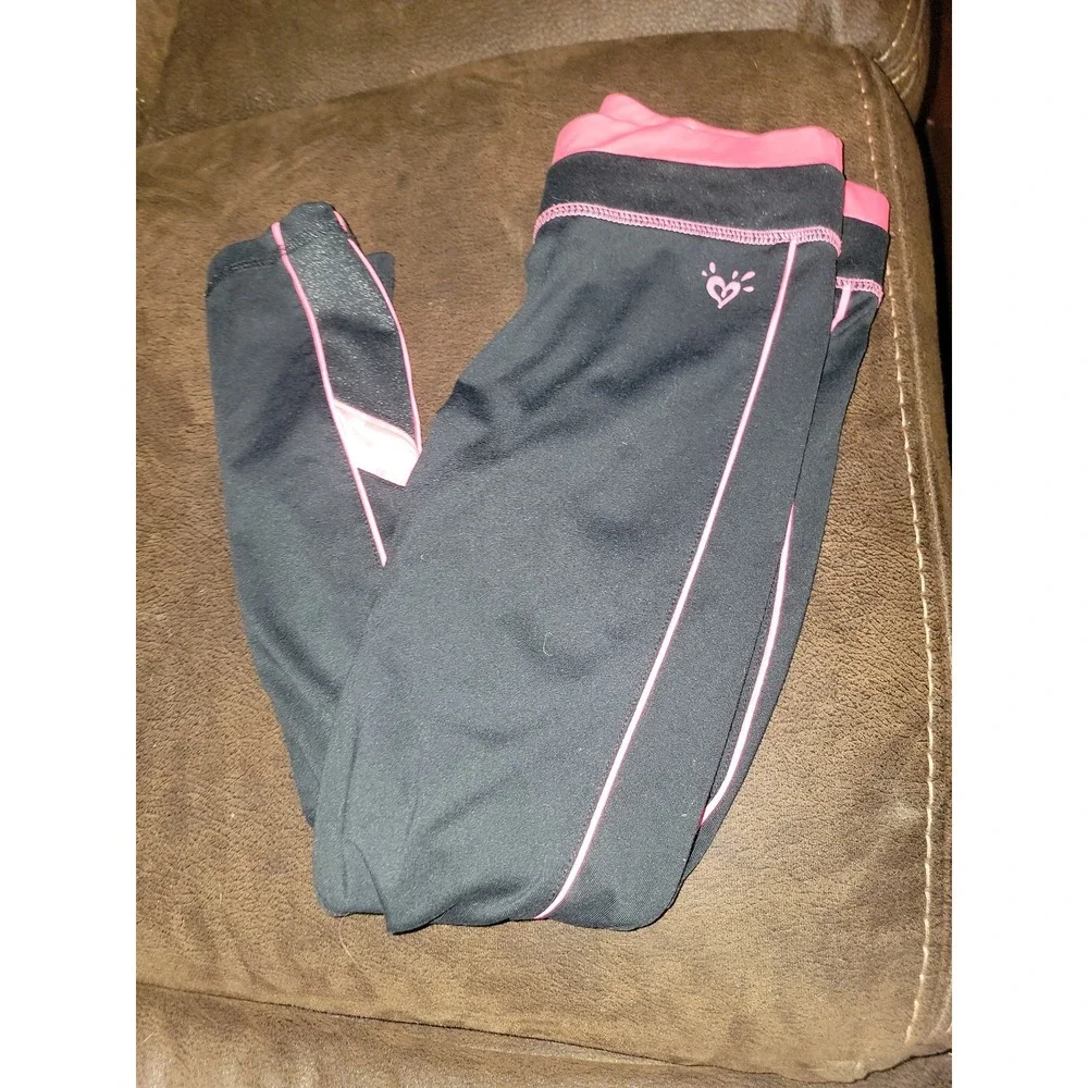 Justice track suit‎ black and pink zip up jacket and pants size 10